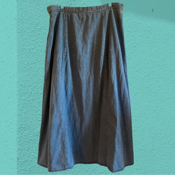 Vintage Chaus midi denim skirt button down - Picture 5 of 8